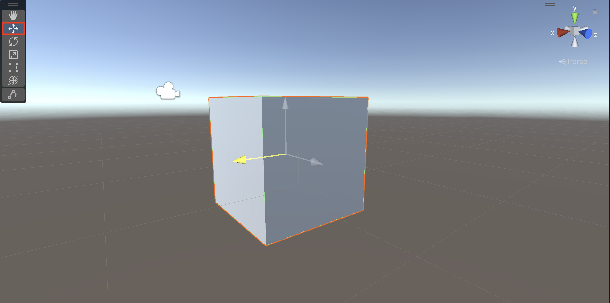 Using the Move Tool to Move a Game Object Along the X-Axis